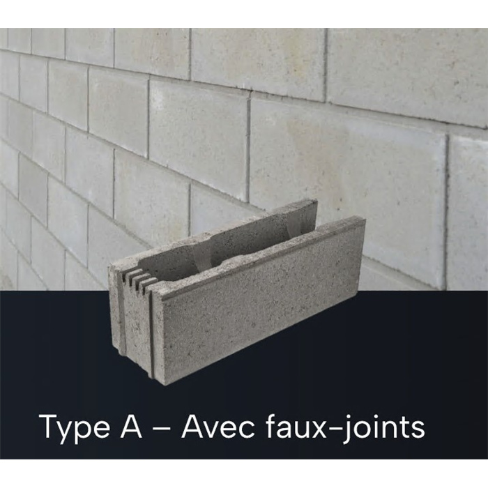 BLOCS STEPOC 14 TYPE A AVEC FAUX JOINT REMPLISSAGE 70 L / M2 BLOCS STEPOC 14 TYPE A AVEC FAUX JOINT REMPLISSAGE 70 L / M2