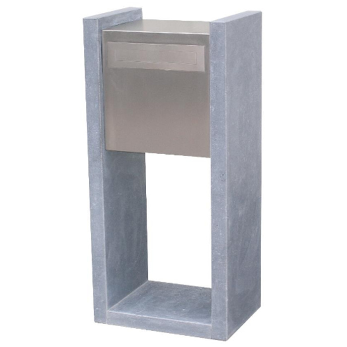 BOITE AUX LETTRES EN PIERRE BLEUE BELGE MADRID INOX (32X40X105) BOITE AUX LETTRES EN PIERRE BLEUE BELGE MADRID INOX (32X40X105)