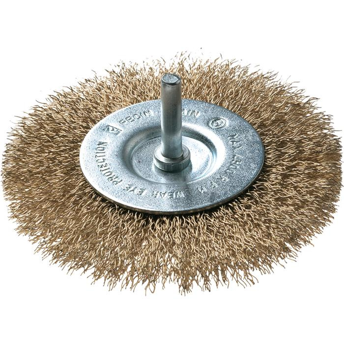 BROSSE DISQUE, FIL EN ACIER LAITONNÉ ONDULÉ - Ø 100 MM - TYPE BE BROSSE DISQUE, FIL EN ACIER LAITONNÉ ONDULÉ - Ø 100 MM - TYPE BE