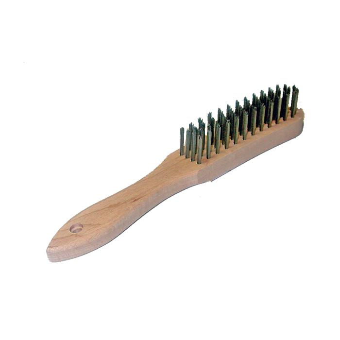 BROSSE MÉTALLIQUE FIL EN ACIER INOX DROIT AVEC MANCHE EN BOIS 5 RANGÉES BROSSE MÉTALLIQUE FIL EN ACIER INOX DROIT AVEC MANCHE EN BOIS 5 RANGÉES