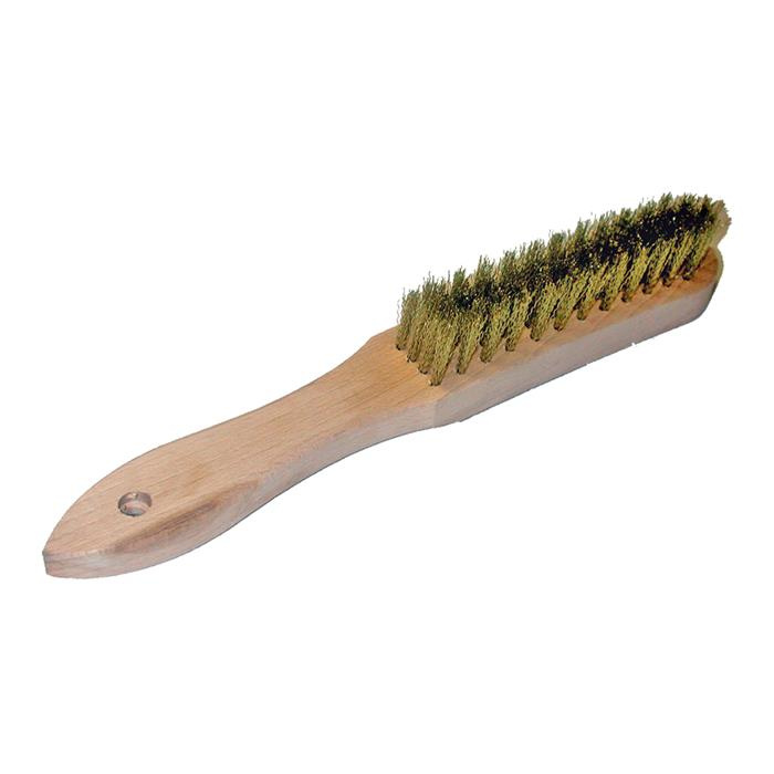 BROSSE MÉTALLIQUE FIL EN ACIER LAITONNÉ ONDULÉ AVEC MANCHE EN BOIS 3 RANGÉES BROSSE MÉTALLIQUE FIL EN ACIER LAITONNÉ ONDULÉ AVEC MANCHE EN BOIS 3 RANGÉES