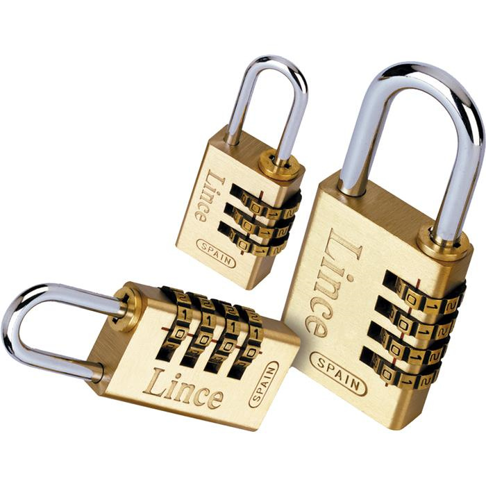 CADENAS À COMBINAISON - LAITON - 4 ROULETTES CHIFFRÉES - 27,5 MM CADENAS À COMBINAISON - LAITON - 4 ROULETTES CHIFFRÉES - 27,5 MM