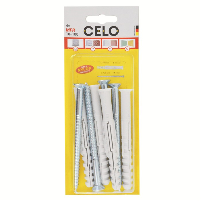 CELO CHEVILLE DE FENÊTRE VIS À TÊTE CONIQUE MFR 10-100 SB TX (4) CELO CHEVILLE DE FENÊTRE VIS À TÊTE CONIQUE MFR 10-100 SB TX (4)