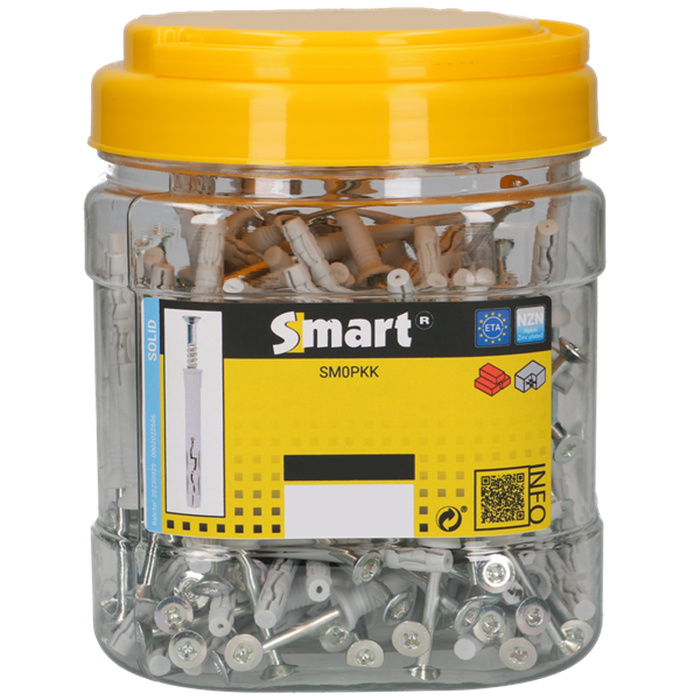 CHEVILLE A CLOU SMART COLL FRAISÉE NYLON 6,00X60 MONTÉE AVEC CLOU PZ ZINGUÉ - AGRÉMENT CE/ETE - SEAU DE 130 PIECES CHEVILLE A CLOU SMART COLL FRAISÉE NYLON 6,00X60 MONTÉE AVEC CLOU PZ ZINGUÉ - AGRÉMENT CE/ETE - SEAU DE 130 PIECES