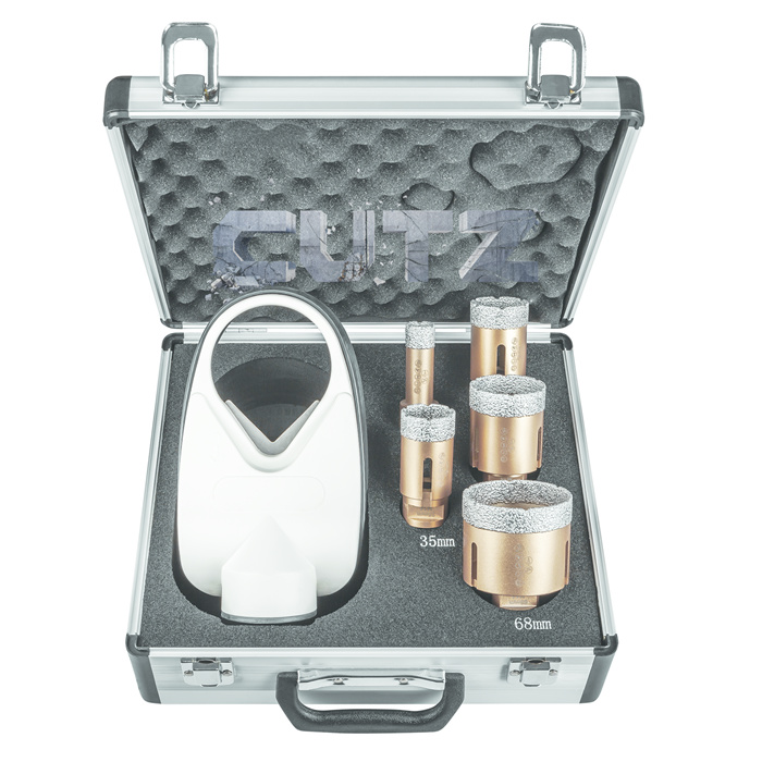 COFFRET DE TRÉPANS POUR MEULEUSE SET G C DIAMÈTRES 20/35/40/55/68 MM + SYSTÈME POUR ASPIRATION AVEC AIDE CENTRAGE COFFRET DE TRÉPANS POUR MEULEUSE SET G C DIAMÈTRES 20/35/40/55/68 MM + SYSTÈME POUR ASPIRATION AVEC AIDE CENTRAGE