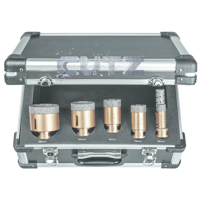 COFFRET DE TRÉPANS SET E POUR MEULEUSE C DIAMÈTRES 20/35/40/55/68 + TRÉPAN DE FRAISAGE DE 20MM, AL.M14 COFFRET DE TRÉPANS SET E POUR MEULEUSE C DIAMÈTRES 20/35/40/55/68 + TRÉPAN DE FRAISAGE DE 20MM, AL.M14