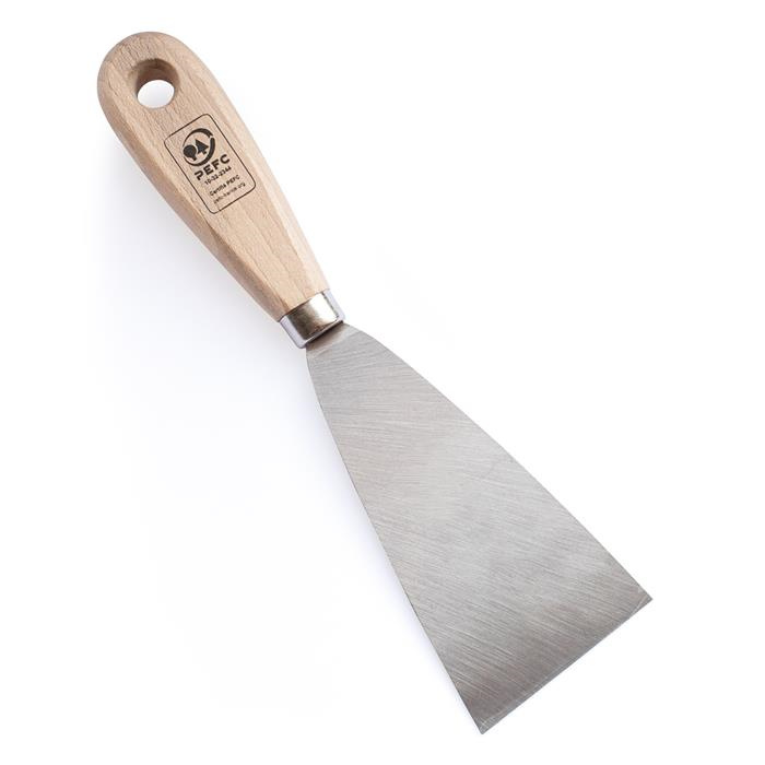 COUTEAU DE PEINTRE 60 MM MANCHE BOIS - ACIER CHROMÉ COUTEAU DE PEINTRE 60 MM MANCHE BOIS - ACIER CHROMÉ