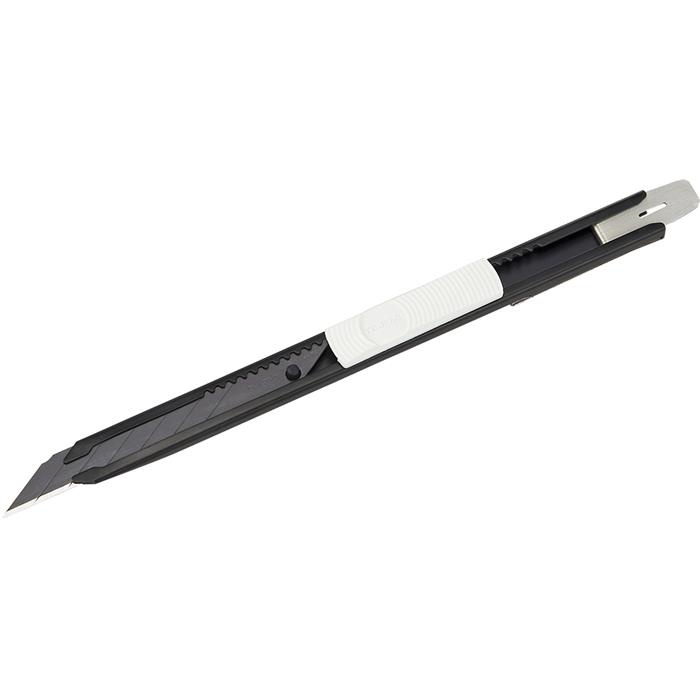 CUTTER 'PREMIUM' 9 MM AVEC RENFORT MÉTALLIQUE - 30° RAZAR BLACK BLADE - AUTO-LOCK CUTTER 'PREMIUM' 9 MM AVEC RENFORT MÉTALLIQUE - 30° RAZAR BLACK BLADE - AUTO-LOCK