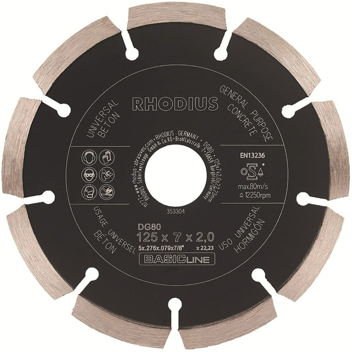 DISQUE DIAMANTÉ BÉTON DG80 125X7 DISQUE DIAMANTÉ BÉTON DG80 125X7
