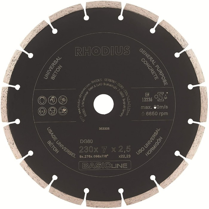 DISQUE DIAMANTÉ BÉTON DG80 230X7 DISQUE DIAMANTÉ BÉTON DG80 230X7