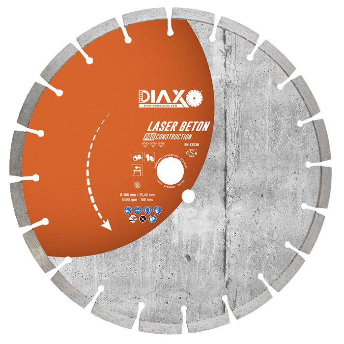 DISQUE DIAMANTÉ LASER BETON - 300 X 25,4 MM - PRO CONSTRUCTION DISQUE DIAMANTÉ LASER BETON - 300 X 25,4 MM - PRO CONSTRUCTION