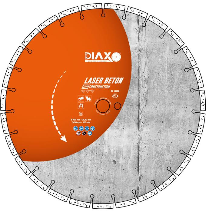 DISQUE DIAMANTÉ LASER BETON - 400 X 25,4 MM - PRO CONSTRUCTION DISQUE DIAMANTÉ LASER BETON - 400 X 25,4 MM - PRO CONSTRUCTION