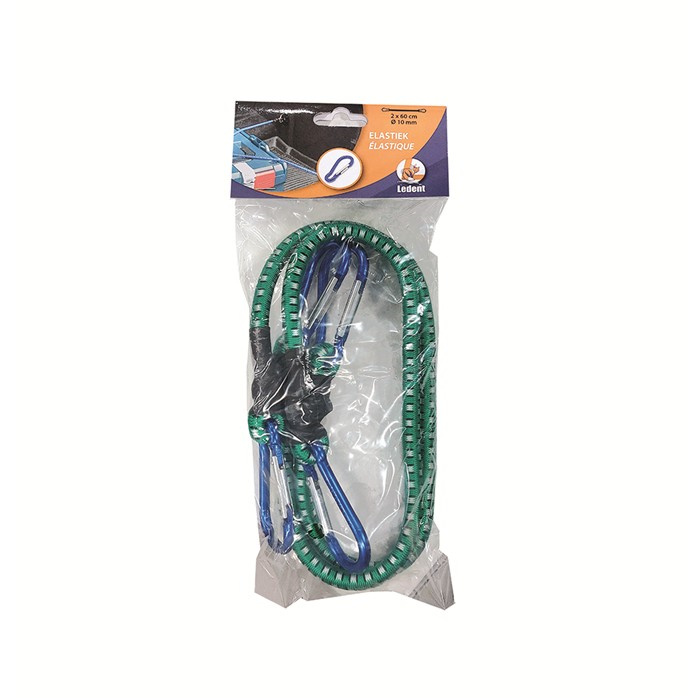 ÉLASTIQUE AVEC MOUSQUETON 0,6M/10MM LEDENT (2PCS) ÉLASTIQUE AVEC MOUSQUETON 0,6M/10MM LEDENT (2PCS)