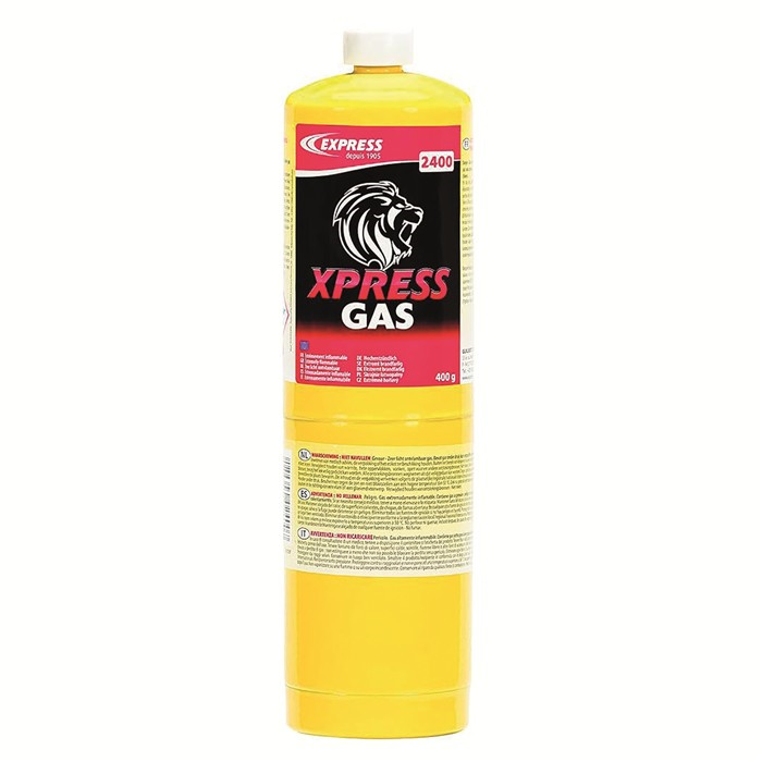 EXPRESS 2400 CARTOUCHE DE GAZ XPRESS GAS 400 G, 100% PROPYLÈNE POUR CHALUMEAUX "VULCANE EXPRESS EXPRESS 2400 CARTOUCHE DE GAZ XPRESS GAS 400 G, 100% PROPYLÈNE POUR CHALUMEAUX "VULCANE EXPRESS