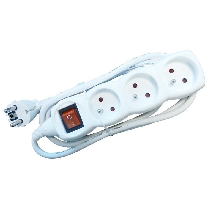 FICHE AU COURANT MULTIPLE 3 AVEC SWITCH ET CÂBLE 1,5M FICHE AU COURANT MULTIPLE 3 AVEC SWITCH ET CÂBLE 1,5M