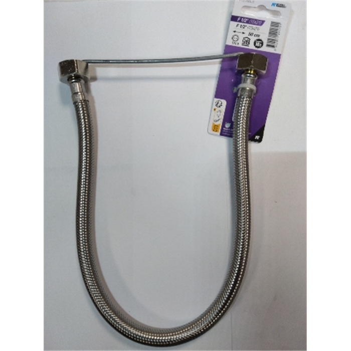 FLEXIBLE ALIM. INOX DF 1/2 - 1/2 L:500 DN8 PLAQUETTE 1 PIÈCE FLEXIBLE ALIM. INOX DF 1/2 - 1/2 L:500 DN8 PLAQUETTE 1 PIÈCE