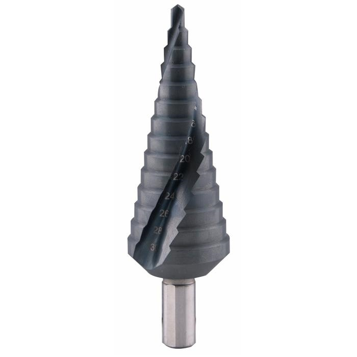 FORÊT ÉTAGÉS HSS FLÛTES À SPIRALE 4-12MM, 9 ÉTAGES FORÊT ÉTAGÉS HSS FLÛTES À SPIRALE 4-12MM, 9 ÉTAGES