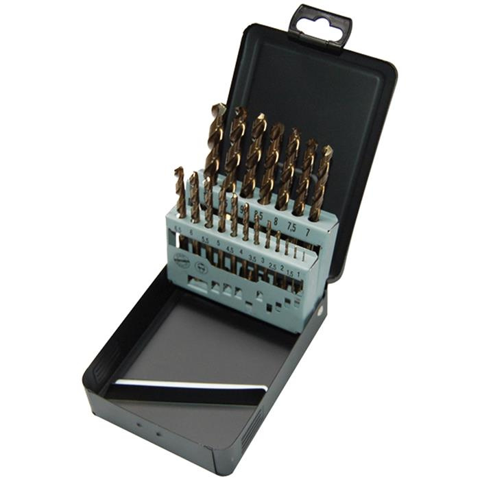 HSS-COBALT DIN 338 - 19 PCS. 10X0,5 SET METALBOX HSS-COBALT DIN 338 - 19 PCS. 10X0,5 SET METALBOX