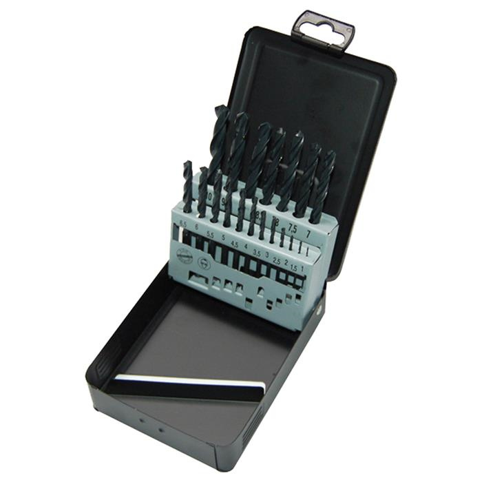 HSS DIN 338 - 19 PCS. 10X0,5 SET METALBOX HSS DIN 338 - 19 PCS. 10X0,5 SET METALBOX