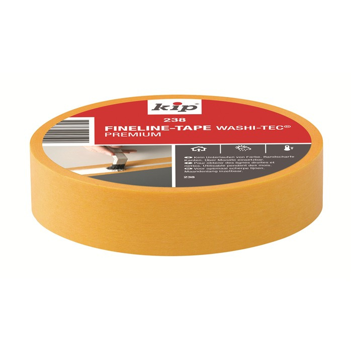 KIP 238-24 FINELINE WASHI-TEC GEEL 24MM/50M (18PCS) KIP 238-24 FINELINE WASHI-TEC GEEL 24MM/50M (18PCS)