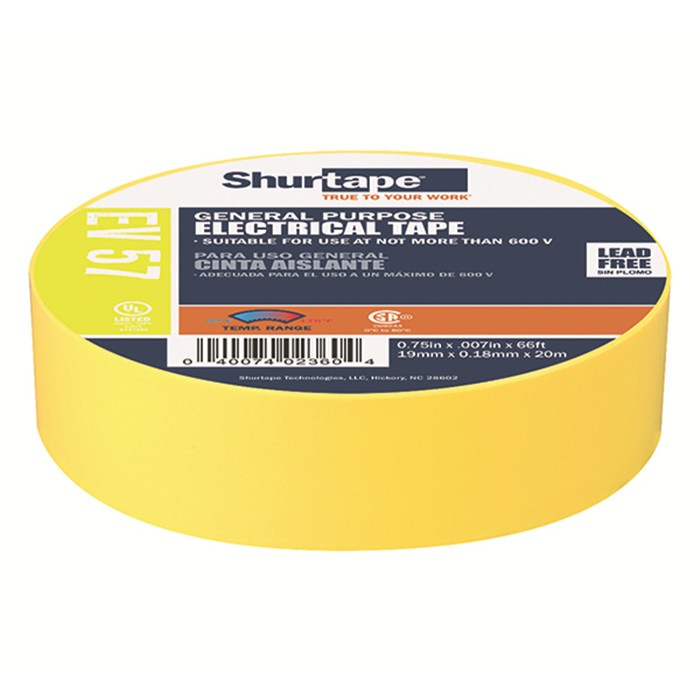 KIP 993-23 PVC RUBAN ISOLANT ÉLECTRO JAUNE 19MM/20M KIP 993-23 PVC RUBAN ISOLANT ÉLECTRO JAUNE 19MM/20M