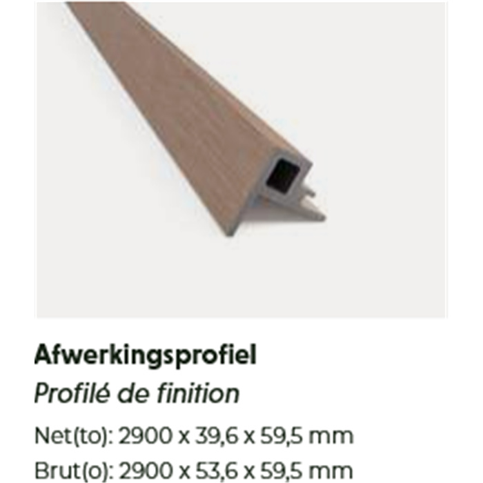 KOVR PROFILE DE FINITION FUDGE BROWN - BLACK 2900MMX53,6X59,5 (BRUT) 1P/PAQUET KOVR PROFILE DE FINITION FUDGE BROWN - BLACK 2900MMX53,6X59,5 (BRUT) 1P/PAQUET