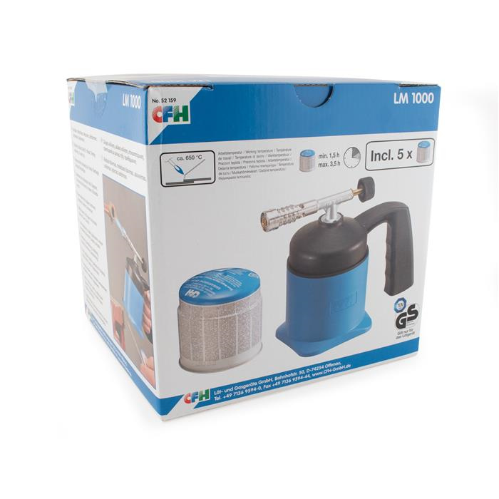 LAMPE À BRASER LM 1000 + 5 CARTOUCHES LAMPE À BRASER LM 1000 + 5 CARTOUCHES