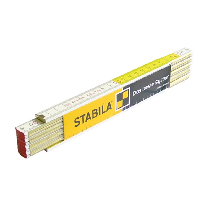 MÈTRE DOUBLE 2M STABILA BLANC/JAUNE MÈTRE DOUBLE 2M STABILA BLANC/JAUNE