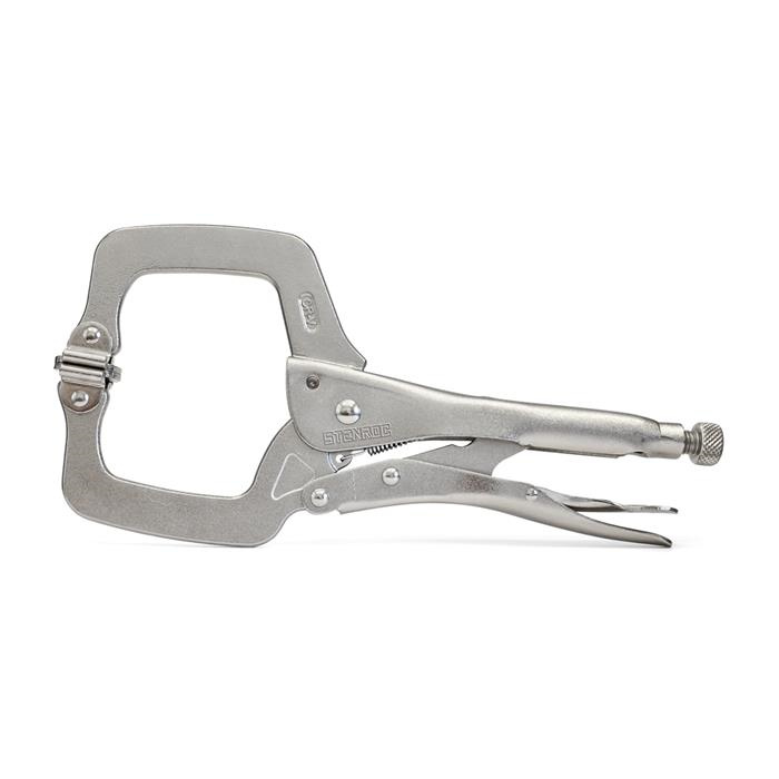 PINCE ÉTAU EN COL DE CYGNE À PATINS PIVOTANTS - 275 MM / 611-SPJ PINCE ÉTAU EN COL DE CYGNE À PATINS PIVOTANTS - 275 MM / 611-SPJ