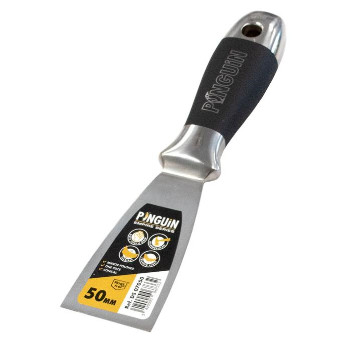 PINGUIN EMPIRE - SPATULE INOX 50MM EN 1PIÈCE, SOFT TOUCH GRIP - TÊTE MARTEAU PINGUIN EMPIRE - SPATULE INOX 50MM EN 1PIÈCE, SOFT TOUCH GRIP - TÊTE MARTEAU