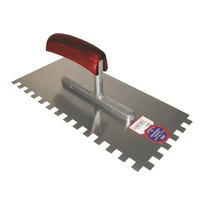 PLÂTRESSE DENTELÉE 280 X 130 / 4 X 4 MM / ZG16 AVEC MANCHE BOIS - ACIER PLÂTRESSE DENTELÉE 280 X 130 / 4 X 4 MM / ZG16 AVEC MANCHE BOIS - ACIER