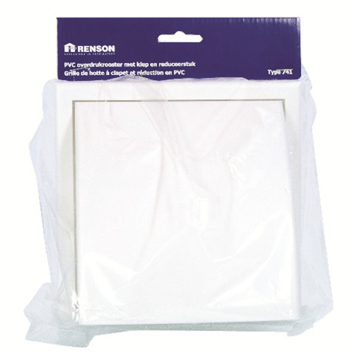 RENSON 741 PVC GRILLE DE HOTTE À CLAPET 150X150 BLANC RENSON 741 PVC GRILLE DE HOTTE À CLAPET 150X150 BLANC