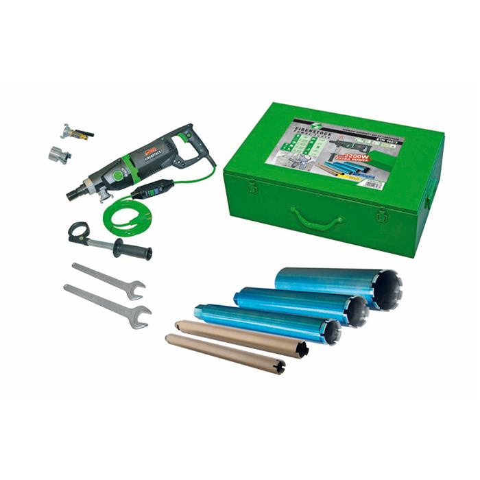 SET CAROTTEUSE DIAMANT - ETN 162/3 + 3 COURONNES 5/4" + 2 COURONNES 1/2" & COFFRE SET CAROTTEUSE DIAMANT - ETN 162/3 + 3 COURONNES 5/4" + 2 COURONNES 1/2" & COFFRE