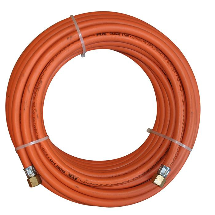 TUYAU CAOUTCHOUC AVEC 2 RACCORDS 3/8"G - 20 M - Ø 8 MM TUYAU CAOUTCHOUC AVEC 2 RACCORDS 3/8"G - 20 M - Ø 8 MM