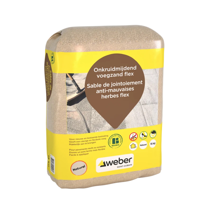 WEBER SABLE DE JOINTOIEMENT ANTI-MAUVAISES HERBES FLEX NATUREL 15 KG WEBER SABLE DE JOINTOIEMENT ANTI-MAUVAISES HERBES FLEX NATUREL 15 KG