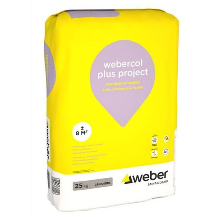 WEBERCOL PLUS PROJECT GRISE (COLLE CARRELAGE C2TES1) SAC DE25 KG WEBERCOL PLUS PROJECT GRISE (COLLE CARRELAGE C2TES1) SAC DE25 KG