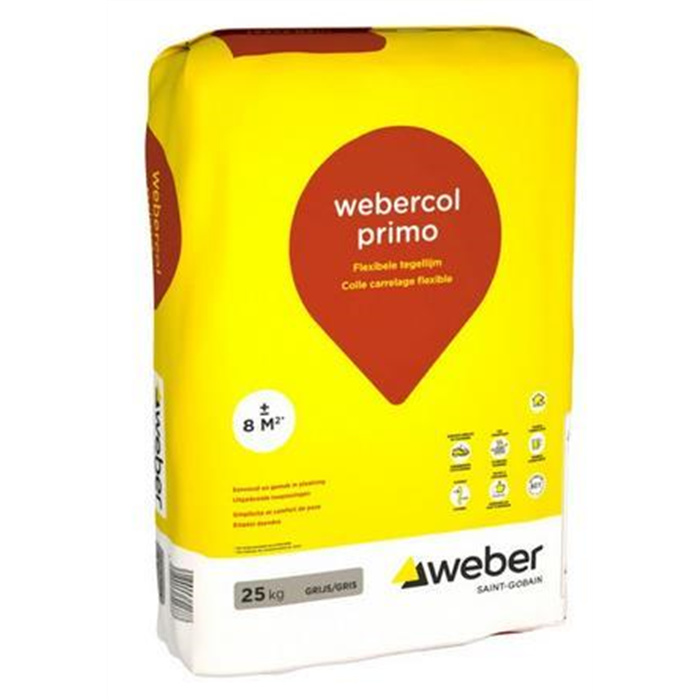 WEBERCOL PRIMO BLANC (COLLE CARRELAGE C2TE) SAC DE 25 KG WEBERCOL PRIMO BLANC (COLLE CARRELAGE C2TE) SAC DE 25 KG