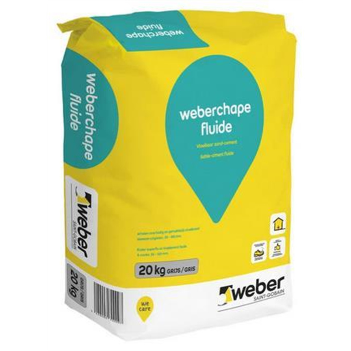 WEBERCOL WEBERCHAPE FLUIDE (CHAPE LIQUIDE DE 30 A 100MM) SAC DE 20 KG WEBERCOL WEBERCHAPE FLUIDE (CHAPE LIQUIDE DE 30 A 100MM) SAC DE 20 KG