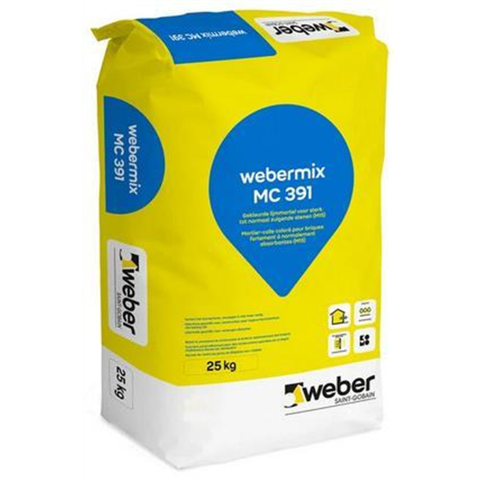 WEBERMIX MC 391 COLORÉ (CODE 2175) 25 KG MORTIER COLLE FIN 3-6 MM POUR BRIQUE IW3-IW4 WEBERMIX MC 391 COLORÉ (CODE 2175) 25 KG MORTIER COLLE FIN 3-6 MM POUR BRIQUE IW3-IW4